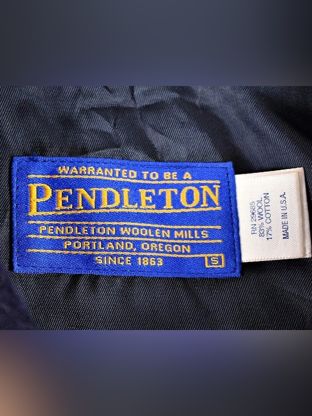 Pendleton Made in USA Southwestern Wool Leather Sleeve Bomber Jacket S - Picture 4 of 8